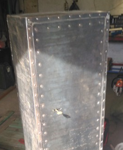 Handmade metal safe, without finishing